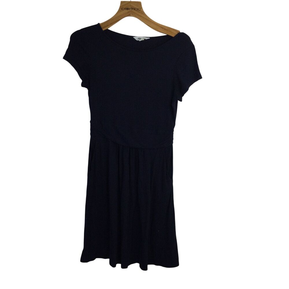 Boden Womens Amelie Jersey Dress Cap Sleeves Boat-Neck Navy Blue Size 6